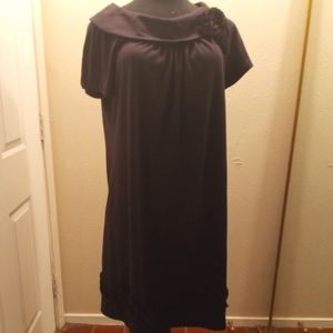 Purple Midi Dress with flower embellishments